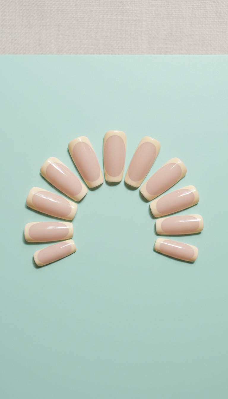 Lemon Sorbet French Tip Press-Ons
